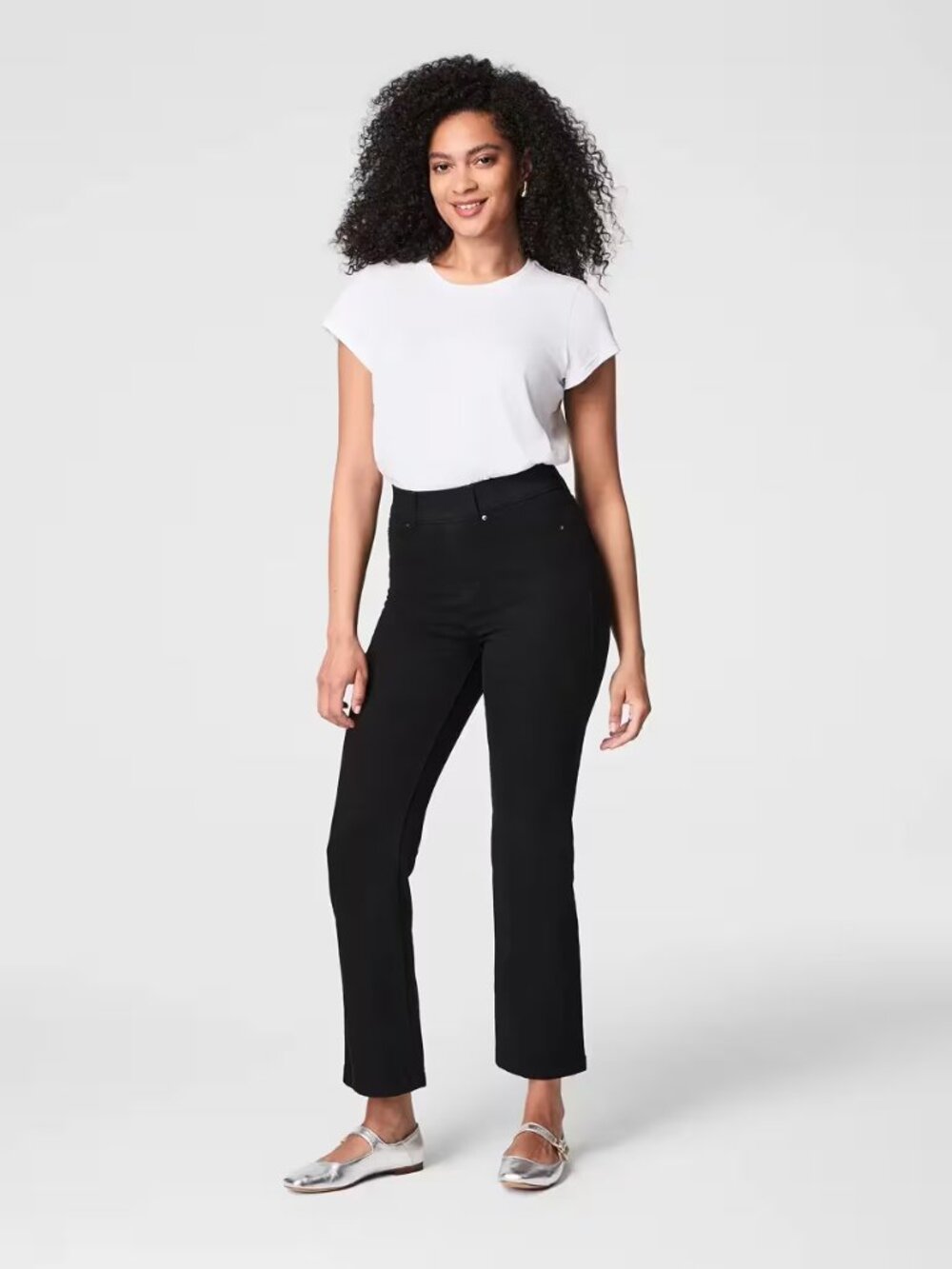 SPANX Kick Flare Jeans Cropped Black size M Casual Minimalist